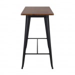 Intra Wood Dark Oak Τραπέζι Bar-Pro Μέταλλο Βαφή Μαύρο c533274