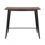 Intra Wood Dark Oak Τραπέζι Bar-Pro Μέταλλο Βαφή Μαύρο c533274
