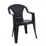 Fino Πολυθρόνα Τραπεζαρίας Κήπου Βεράντας PP Ανθρακί Στοιβαζόμενη c533276