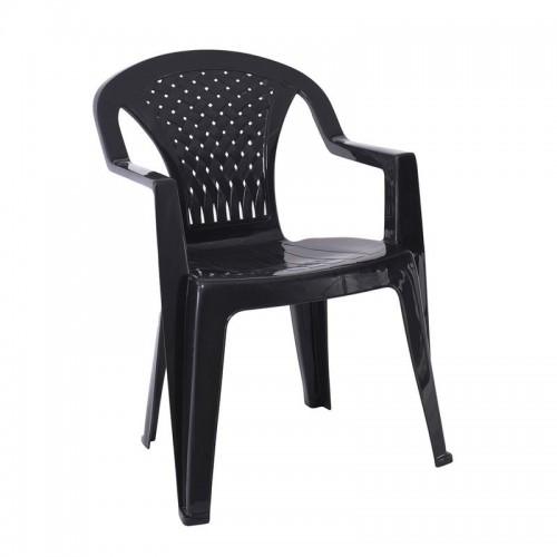 Fino Πολυθρόνα Τραπεζαρίας Κήπου Βεράντας PP Ανθρακί Στοιβαζόμενη c533276