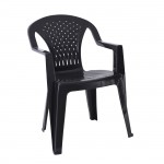 Fino Πολυθρόνα Τραπεζαρίας Κήπου Βεράντας PP Ανθρακί Στοιβαζόμενη c533276