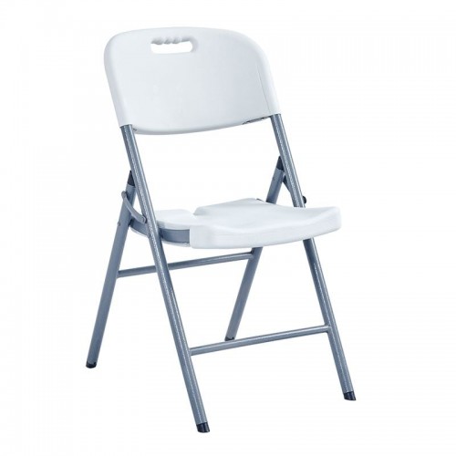 Soffio Καρέκλα Πτυσσόμενη Μέταλλο Βαφή Γκρι HDPE Άσπρο c533278