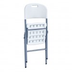 Soffio Καρέκλα Πτυσσόμενη Μέταλλο Βαφή Γκρι HDPE Άσπρο c533278