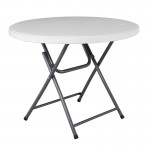 Soffio Τραπέζι Ροτόντα Catering Πτυσσόμενο Μέταλλο Βαφή Γκρι HDPE Άσπρο 45mm c533279
