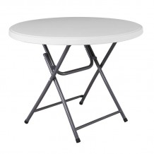 Soffio Τραπέζι Ροτόντα Catering Πτυσσόμενο Μέταλλο Βαφή Γκρι HDPE Άσπρο 45mm c533279