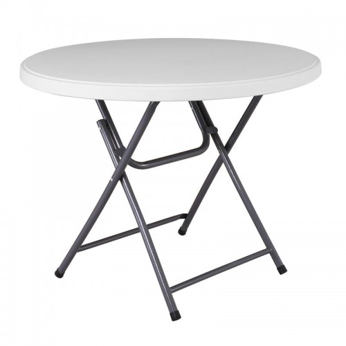 Soffio Τραπέζι Ροτόντα Catering Πτυσσόμενο Μέταλλο Βαφή Γκρι HDPE Άσπρο 45mm c533279