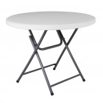 Soffio Τραπέζι Ροτόντα Catering Πτυσσόμενο Μέταλλο Βαφή Γκρι HDPE Άσπρο 45mm c533279
