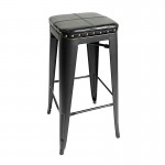 Intra Σκαμπό Bar Στοιβαζόμενο Μέταλλο Βαφή Μαύρο Pu Μαύρο c533293