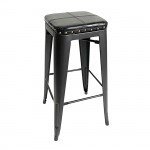 Intra Σκαμπό Bar Στοιβαζόμενο Μέταλλο Βαφή Μαύρο Pu Μαύρο c533293