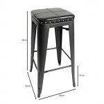 Intra Σκαμπό Bar Στοιβαζόμενο Μέταλλο Βαφή Μαύρο Pu Μαύρο c533293