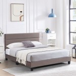 Ale Κρεβάτι Διπλό για Στρώμα 150x200cm Ύφασμα Cappuccino με Κεφαλάρι πολλαπλών θέσεων c533317