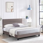 Ale Κρεβάτι Διπλό για Στρώμα 150x200cm Ύφασμα Cappuccino με Κεφαλάρι πολλαπλών θέσεων c533317