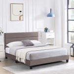 Ale Κρεβάτι Διπλό για Στρώμα 160x200cm Ύφασμα Cappuccino με Κεφαλάρι πολλαπλών θέσεων c533318