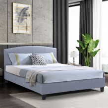 Deon Κρεβάτι Διπλό για Στρώμα 140x190cm Ύφασμα Γκρι c533319
