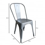 Intra Καρέκλα Στοιβαζόμενη Μέταλλο Βαφή Γκρι c533322