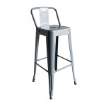 Intra Σκαμπό Bar με Πλάτη Μέταλλο Βαφή Γκρι c533323