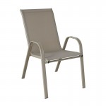 Reno Πολυθρόνα Στοιβαζόμενη Κήπου Μέταλλο Βαφή Μπεζ Τextilene Μπεζ 4 20kg c533349
