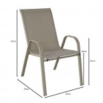 Reno Πολυθρόνα Στοιβαζόμενη Κήπου Μέταλλο Βαφή Μπεζ Τextilene Μπεζ 4 20kg c533349