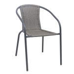 Balo Πολυθρόνα Στοιβαζόμενη Μέταλλο Βαφή Ανθρακί Wicker Mixed Grey 52x60x72cm c533363