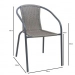 Balo Πολυθρόνα Στοιβαζόμενη Μέταλλο Βαφή Ανθρακί Wicker Mixed Grey 52x60x72cm c533363