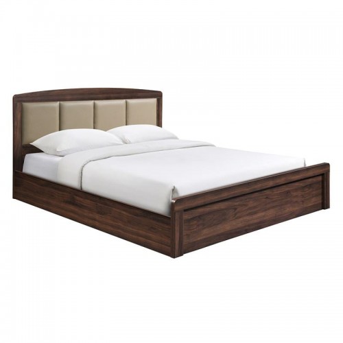Value Κρεβάτι Διπλό για Στρώμα 150x200cm Απόχρωση Καρυδί Κεφαλάρι Pu Μπεζ c533392