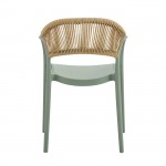 Raggo Πολυθρόνα Pro Στοιβαζόμενη PP UV Πράσινο Rope Wicker Φυσικό c533411