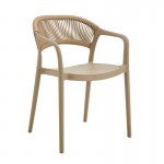 Raggo Πολυθρόνα Pro Στοιβαζόμενη PP UV Tortora Rope Wicker Φυσικό c533412