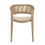 Raggo Πολυθρόνα Pro Στοιβαζόμενη PP UV Tortora Rope Wicker Φυσικό c533412