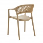 Raggo Πολυθρόνα Pro Στοιβαζόμενη PP UV Tortora Rope Wicker Φυσικό c533412