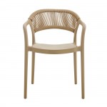 Raggo Πολυθρόνα Pro Στοιβαζόμενη PP UV Tortora Rope Wicker Φυσικό c533412