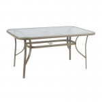 Reno Τραπέζι Κήπου Βεράντας Μέταλλο Βαφή Μπεζ Γυαλί c533426