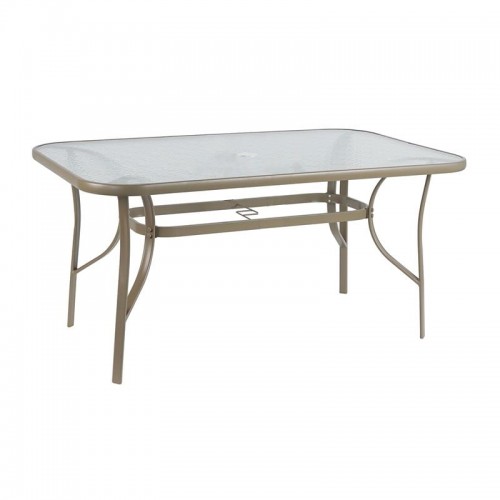 Reno Τραπέζι Κήπου Βεράντας Μέταλλο Βαφή Μπεζ Γυαλί c533427
