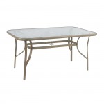 Reno Τραπέζι Κήπου Βεράντας Μέταλλο Βαφή Μπεζ Γυαλί c533427