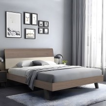 Vain Κρεβάτι Διπλό για Στρώμα 160x200cm Απόχρωση Sonoma Oak Cream c533436