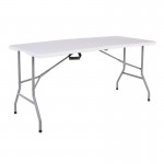Soffio Τραπέζι Συνεδρίου Catering Πτυσσόμενο Βαλίτσα Μέταλλο Γκρι HDPE Άσπρο 35mm c533495