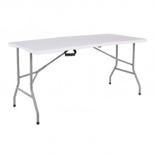 Soffio Τραπέζι Συνεδρίου Catering Πτυσσόμενο Βαλίτσα Μέταλλο Γκρι HDPE Άσπρο 35mm c533495