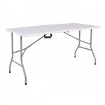 Soffio Τραπέζι Συνεδρίου Catering Πτυσσόμενο Βαλίτσα Μέταλλο Γκρι HDPE Άσπρο 35mm c533495