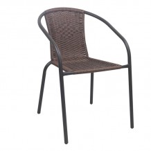 Balo Πολυθρόνα Στοιβαζόμενη Μέταλλο Βαφή Καφέ Wicker Brown 52x60x72cm c533518