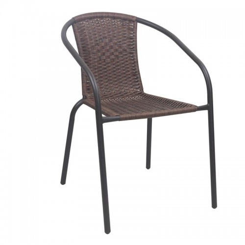 Balo Πολυθρόνα Στοιβαζόμενη Μέταλλο Βαφή Καφέ Wicker Brown 52x60x72cm c533518