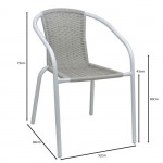 Balo Πολυθρόνα Στοιβαζόμενη Μέταλλο Βαφή Βαφή Άσπρο Wicker Beige 52x60x72cm c533519