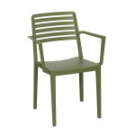 Come Πολυθρόνα Τραπεζαρίας Κήπου Στοιβαζόμενη PP UV Protection Απόχρωση Λαδί c533612