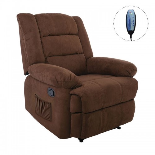 JALO Massage Πολυθρόνα Relax Σαλονιού Καθιστικού Ύφασμα Καφέ c533672