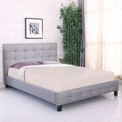 Castro Κρεβάτι Διπλό για Στρώμα 140x190cm Ύφασμα Γκρι c533736