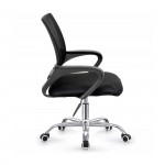 Πολυθρόνα Γραφείου χωρίς Ανάκλιση Μέταλλο Χρώμιο Mesh Μαύρο c533748