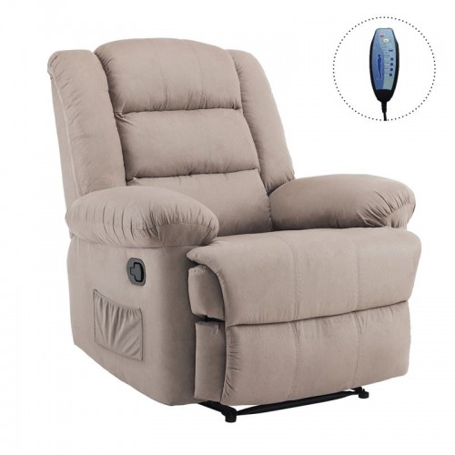 JALO Massage Πολυθρόνα Relax Σαλονιού Καθιστικού Ύφασμα Cappuccino c533759