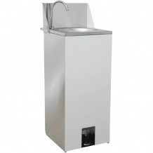 Νιπτήρας υγιεινής INOX 18 10 δαπέδου με 2 πλαστικά δοχεία 2x15 lt 52x46 9xΥ123cm KARAMCO c533845