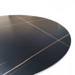 Τραπέζι Orbital pakoworld sintered stone μαύρη όψη μαρμάρου με μαύρα μεταλλικά πόδια Φ120x76εκ c533871