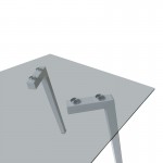 Τραπέζι Titta pakoworld γυάλινη επιφάνεια με λευκά μεταλλικά πόδια 120x70x75εκ c533873