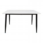 Τραπέζι Pembe pakoworld sintered stone λευκή όψη μαρμάρου με μαύρα μεταλλικά πόδια 120x70x75εκ c533876