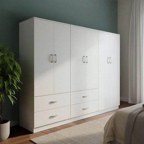 Ντουλάπα εξάφυλλη Lego pakoworld λευκή 200 5x42x180εκ c533878